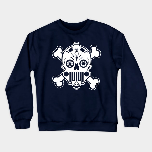 Sugar Skull Jeep Baby Badge Crewneck Sweatshirt by BlackPawCanvas